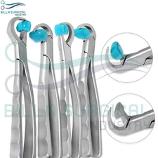 Dental Extraction Forceps Standard Series Set of 4 Pcs 40 Bumpers Free