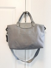 Auth LONGCHAMP Le Pliage Neo Large Light Grey with Original Strap