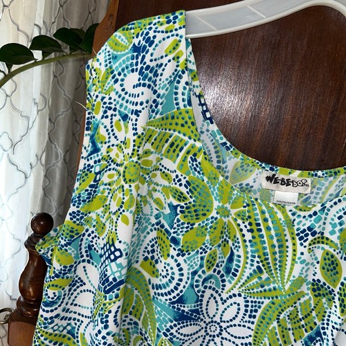 New! We Be Bop Tank Dress 3X crepe seascape maxi dress floral Plus Boho beach - Picture 3 of 9