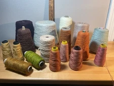 Lot Of Vintage Knitting Machine Yarn Cones Needlework