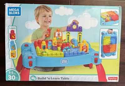 Mega Bloks Build 'n Learn Table Building Set 2017 RETIRED Open Box New 30 pieces