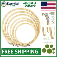 Natural Bamboo Embroidery Hoops - 4 to 10 Inch Set for Elegant Cross Stitching