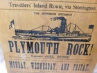 Vintage PEOPLE'S LINE FOR NEW YORK! PLYMOUTH ROCK! STEAMBOAT WOOD PLAQUE SIGN — photo 3