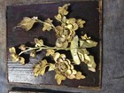 Antique Chinese Gilt Wood Carving Panels Flowers Bird Relief Wall Art 4 Pc Set — photo 4