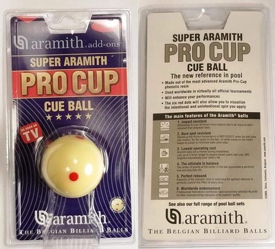 2-1/4'' Regulation Size Billiard/Pool Ball: Super Cup Cue Ball with 6 Red Dots