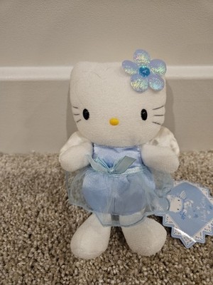 Vintage 2000 Hello Kitty Sanrio Smiles Blue Lace Angel Plush 6.25