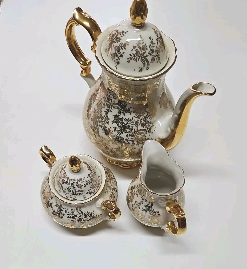 Service à Café Royal RC En Porcelaine - Kanne, Milchkännchen, Zuckerdose - Occasion Bon état