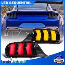 Smoke LED Tail Lights For 2024-2026 Ford Mustang Yellow Sequential Turn Signal