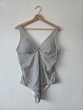 H&M Black & White Tummy Control Swimsuit. Size L VGC