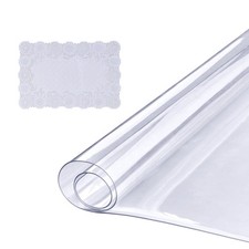 PVC Table Protector 36 x 72 Inch Clear Plastic Desk Protector 1.5 mm Thick