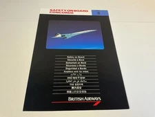 ORIGINAL BRITISH AIRWAYS CONCORDE SAFETY CARD ISSUE 3 F606 (3rd) 1992 RARE