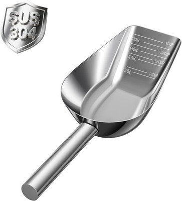 Dog-Cat Food Scoop 1 Cup   Thickened 304 Stainless Steel Pet Food Scoop