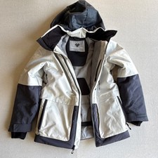 Obermeyer Boys Hooded Colorblock Ski Jacket Gray Black L 14-16 Winter Sports