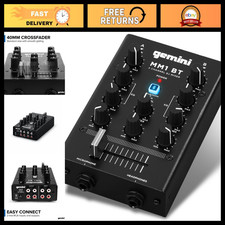 Portable 2-Channel Bluetooth DJ Mixer with EQ, USB, and Headphone Output