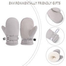 Warm Plush Lined Kids Winter Gloves Secure Elastic Wrist Cuffs Snowproof Design