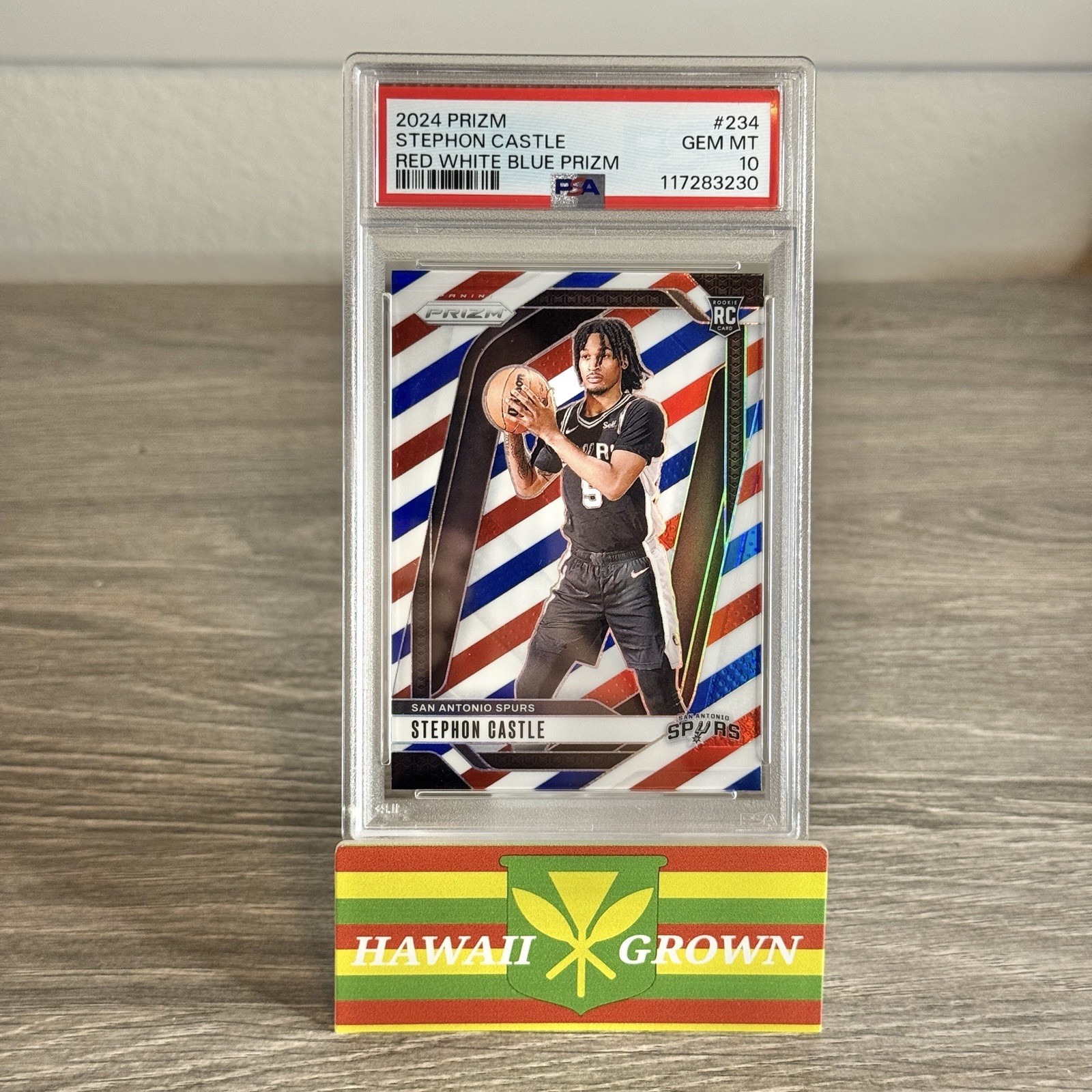 2024-25 Panini Prizm Stephon Castle #234 Red White Blue Prizm Rookie PSA 10