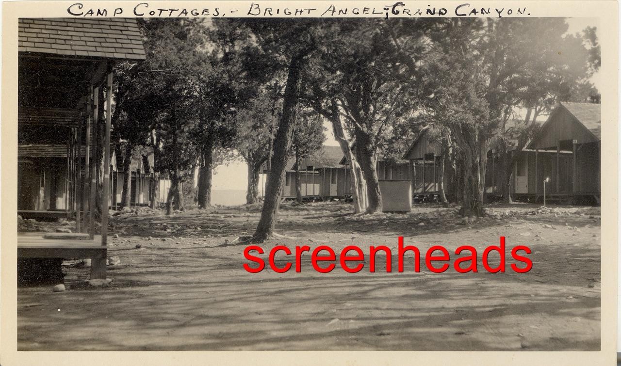 RARE ANTIQUE 1926 PHOTO "BRIGHT ANGEL CAMP CABINS" GRAND CANYON ARIZONA VG