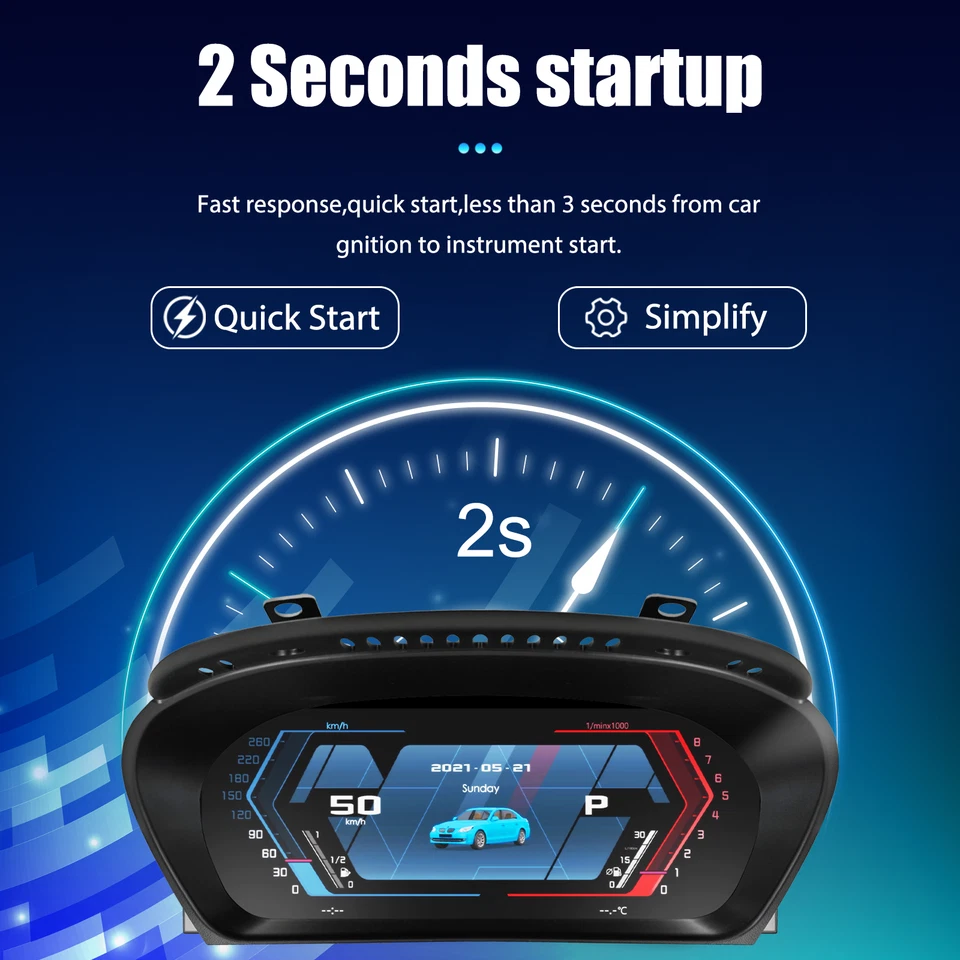 Cuadro de instrumentos velocímetro digital de 12,3" para BMW Serie 5 6 E60 E61 E63 E64 Foto 3 de 4