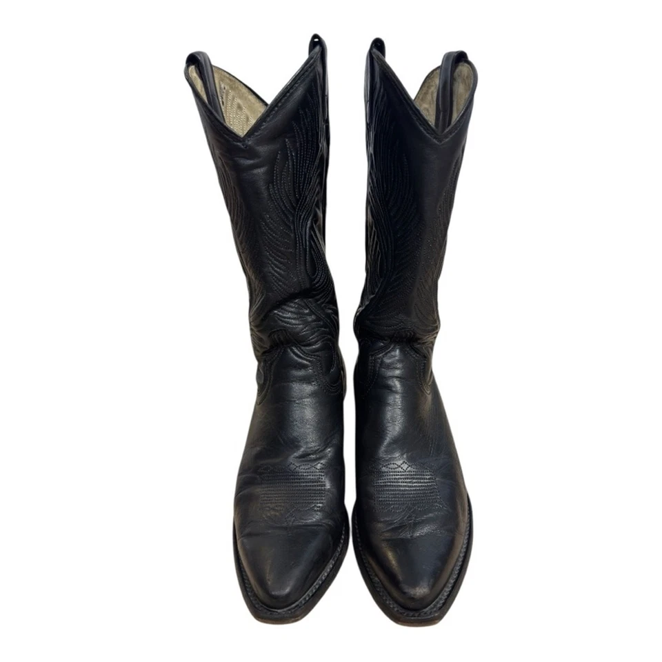 Botas vaqueras occidentales de cuero negras Abilene Boot Co talla 7 punta puntiaguda Foto 2 de 4