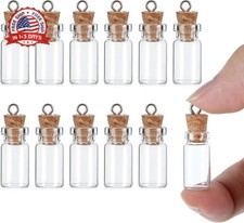 12 Pcs Small Glass Bottles with Cork, 1.5ml Tiny Glass Jars with Lids Empty Mini