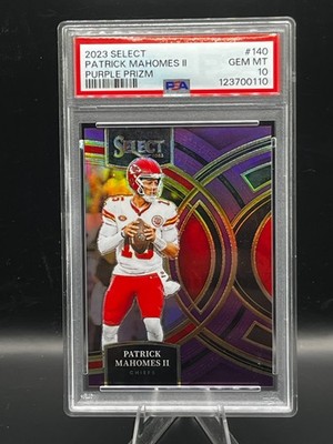 2023 Select Patrick Mahomes PSA 10 Purple Prizm #15/75 Jersey Number JSY#