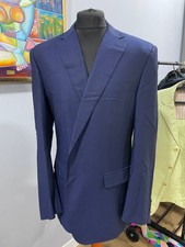 RAVAZZOLO Vergine Wool Hand Tailored Men Blue Blazer IT 58 US 48