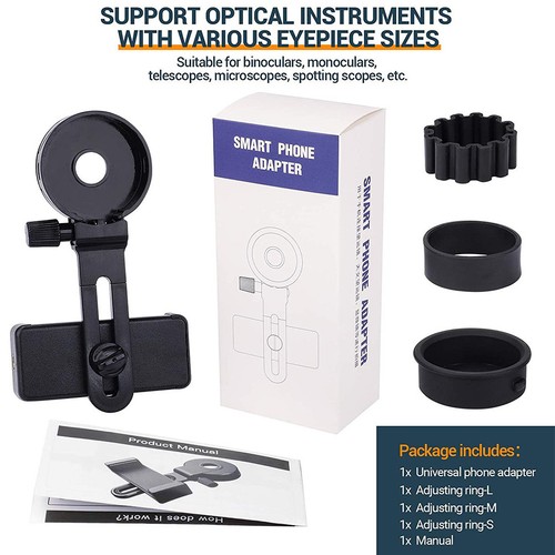  Telescope for Phone Mount Adjustable Tripod Cellphone Holder Clip - Zdjęcie 12 z 12