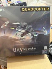 DMES UAV Sky Seeker Four-Axis Aerial Drone w/ HD Motorized Camera 2 Batteries
