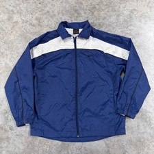 Vintage Nike Jacket Boys Large 14-16 Blue Colorblock Windbreaker Swoosh 90s