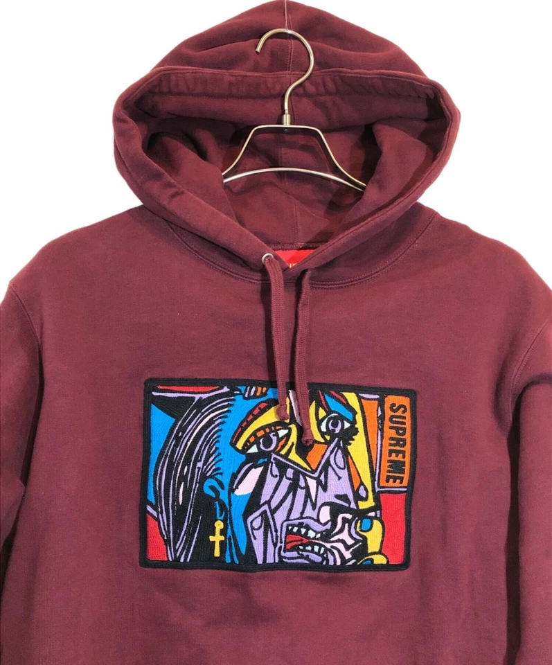 SUDADERA SUPREMA CON CAPUCHA DE PUNTO DE CADENA Rojo Talla M - Imagen 3 de 4
