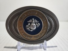 2008 USMC "SEMPER FIDELIS" BELT BUCKLE BRADFORD EXCHANGE MARINE CORPS