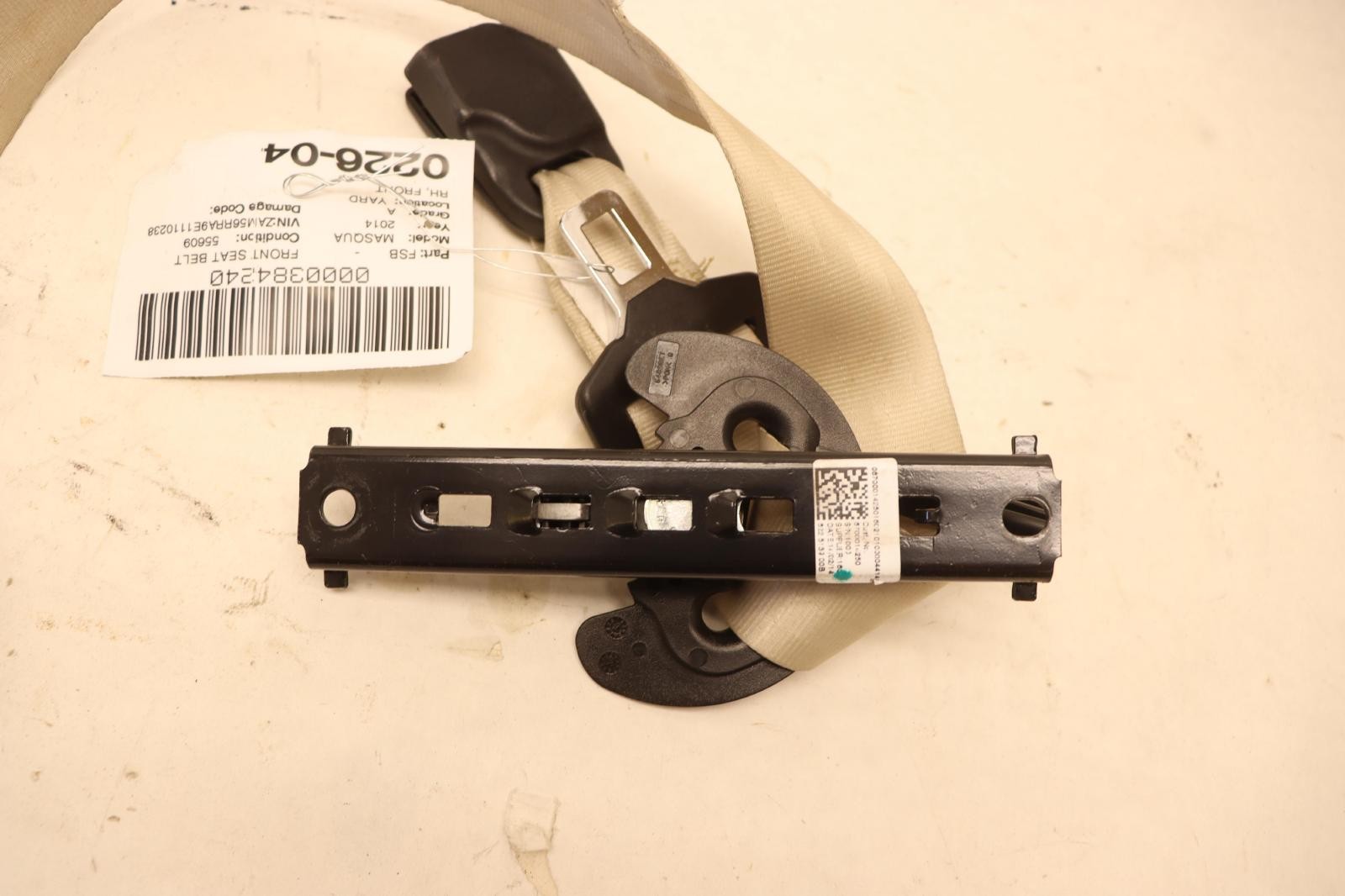2014-2017 MASERATI QUATTROPORTE FRONT RIGHT PASSENGER SIDE SEAT BELT OEM