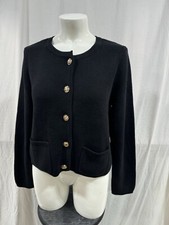 NWT GAP Black Gold Button Cotton Cardigan Size XL