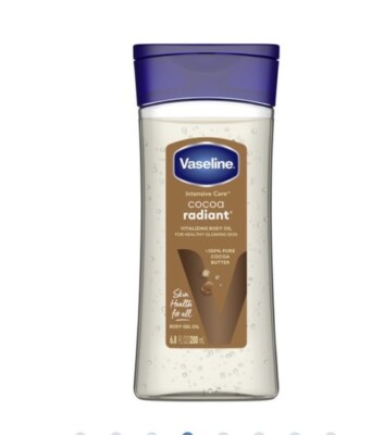 Vaseline Vitalizing Body Gel Oil Cocoa Radiant Pure Cocoa Butter Scent 6.8oz