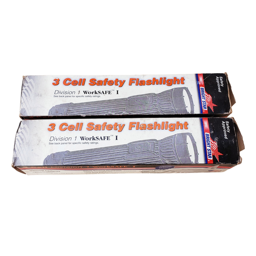 2pc Bright Star worksafe Model 2224 Waterproof Safety Flashlight 3 D Open Box. - Picture 8 of 8