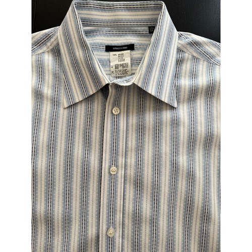 Versace Classic Dress Shirt Mens 17.5/44 Blue 100% Cotton Long Sleeve Textured - Picture 9 of 12