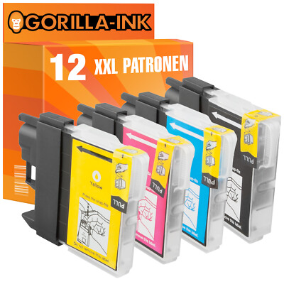 12 Patronen für Brother LC-985 DCP-J125 DCP-J140W DCP-J315W DCP-J515W MFC-J265W