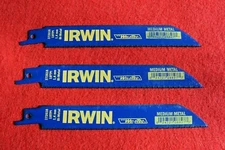 Lot of 3 New IRWIN 6" 18TPI MEDIUM METAL Reciprocating Saw Blade (s) 372618