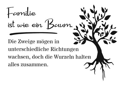Schablone '' Familie ist wie ein Baum... '' auf A4