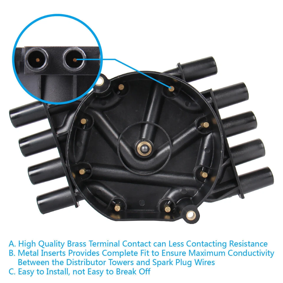 1X Distributor Cap with Rotor kits For GMC C1500 C2500 C3500 K1500 K2500 K3500 - Image 3 of 4