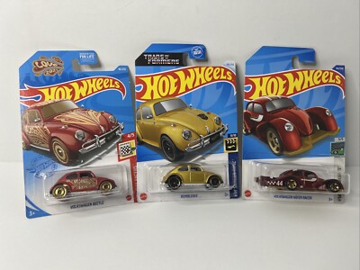 Hot Wheels 3 Car Lot Vw Love Beetle Bumblebee Vw Kafer Racer