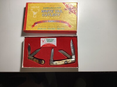 2 VTG White Tail Cutlery Collection Series #098 Handmade NIB