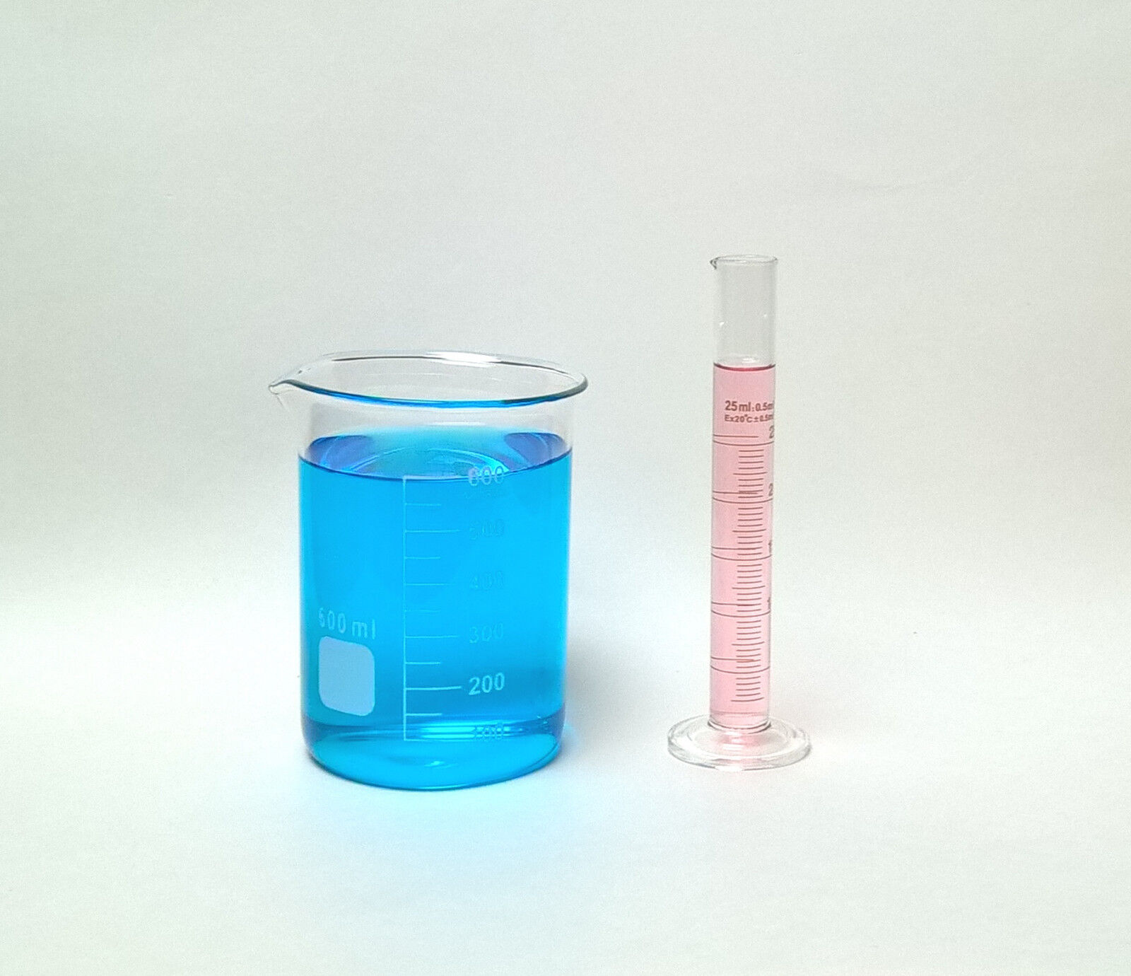 Beaker 600mL Cylinder 25mL set Borosilicate Glass Lab Glass grif