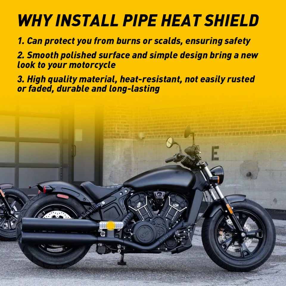 Universal Chrome Exhaust Muffler Pipe Heat Shield Cover Heel Guard Motorcycle US - Image 4 of 4