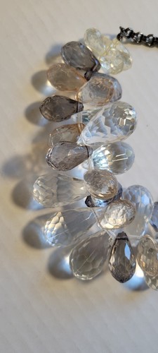 Gorgeous*Clear Bead Statement Necklace*20" Unclasped*WhimsiGoth*Brutailist - Picture 7 of 12