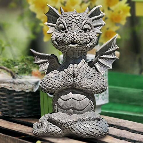 fr Garden Dragon Statue Sleeping Dragon Figurines Ornament Gift Dinosaur Sculptu - Bild 1 von 22