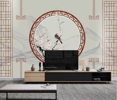 3D Art Flower Branch ZHUA5051 Wallpaper Wall Murals Removable Self-adhesive Ann