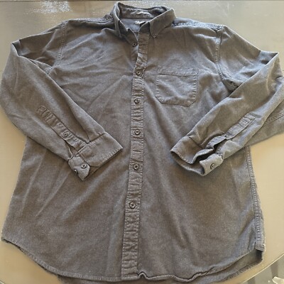 Eddie Bauer Long Sleeve Button Down Shirt Heavy Cotton Size L