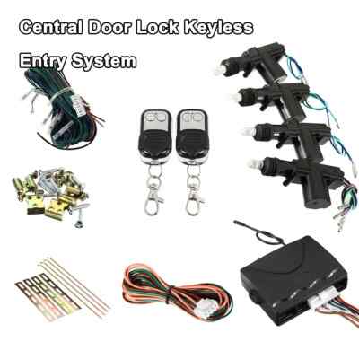 Universal Car 2/4 Door Remote Safety Keyless Entry Central Locking Door Lock Kit