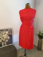 R K Originals vintage crepe dress 8 cerise pink red midcentury 50s 60s bombshell